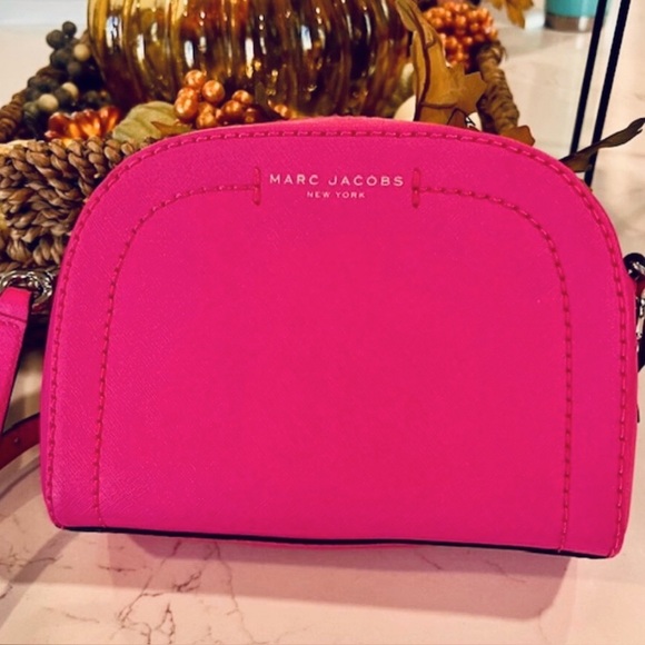 Marc Jacobs Handbags - Marc Jacobs Playback Half Moon Saffiano Leather Small Crossbody Bag Pink
